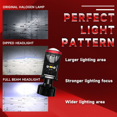 Led H4 Motorcycle Bulb 4800lm Lumen Long Lasting H4 Led Projector Bulb