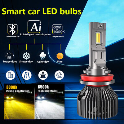 M3 Bluetooth Smart LED Headlight Multi-Mode Color Adjustable H7 H4 H1 H3 Front Fog Lamp