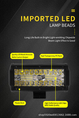 7 Inch High Brightness LED Work Light Bar Spot Beam Off Road Light Bars For Trucks