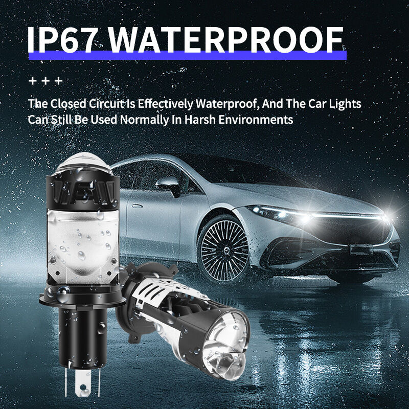 A60 H4 Dual Fish Eye LED Motorcycle Car Headlights With Dual Beam 7500LM