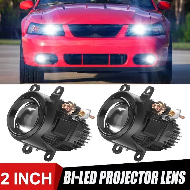 5000 Lumens 48W 2.0 Inch LED Fog Lamps Dual Beam 6000K For Cars Motorcycles